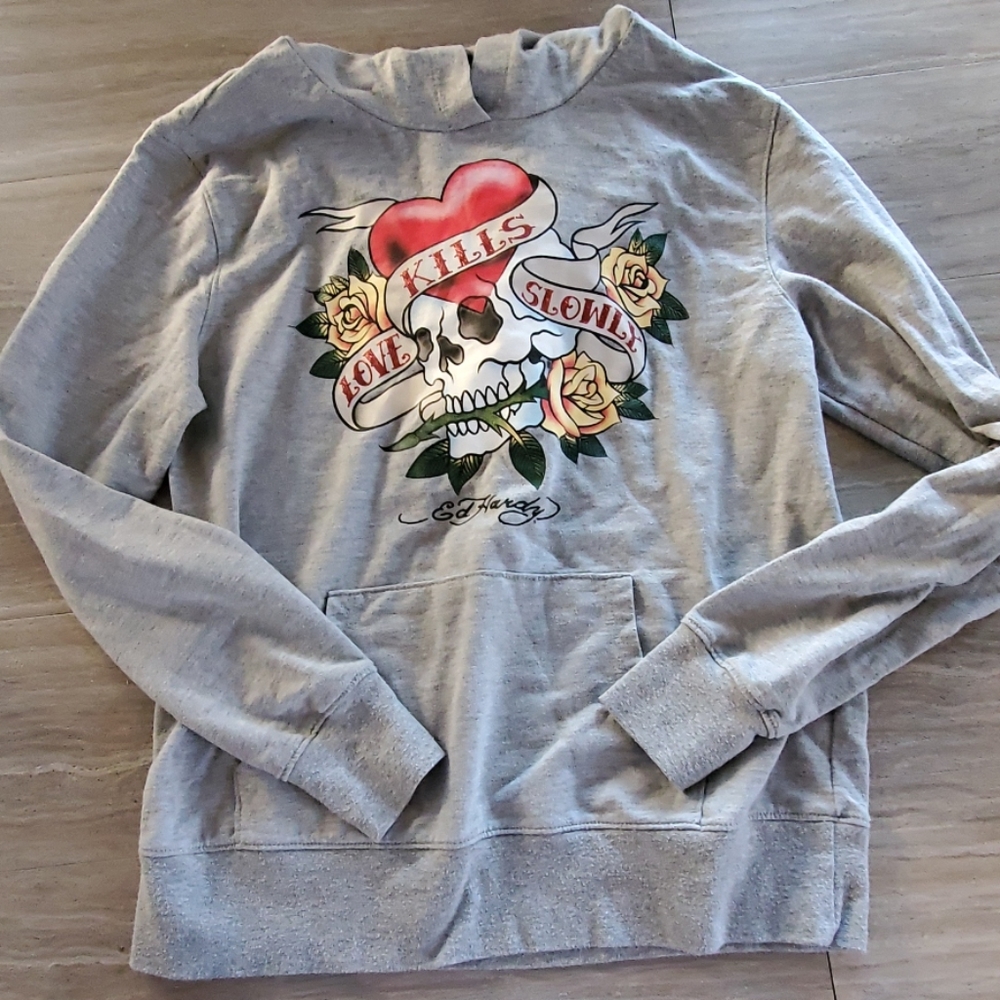 🌵3 for $15!!! Hooded Ed Hardy Shirt